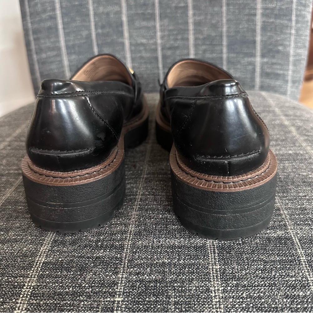 Sam Edelman New York Black Laurs Lug Sole Loafer with Gold Horsebit 8.5 - Picture 3 of 6